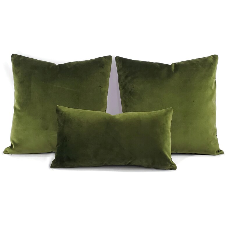 Solid Forest Green Velvet Pillow Cover 20 X 20 Etsy