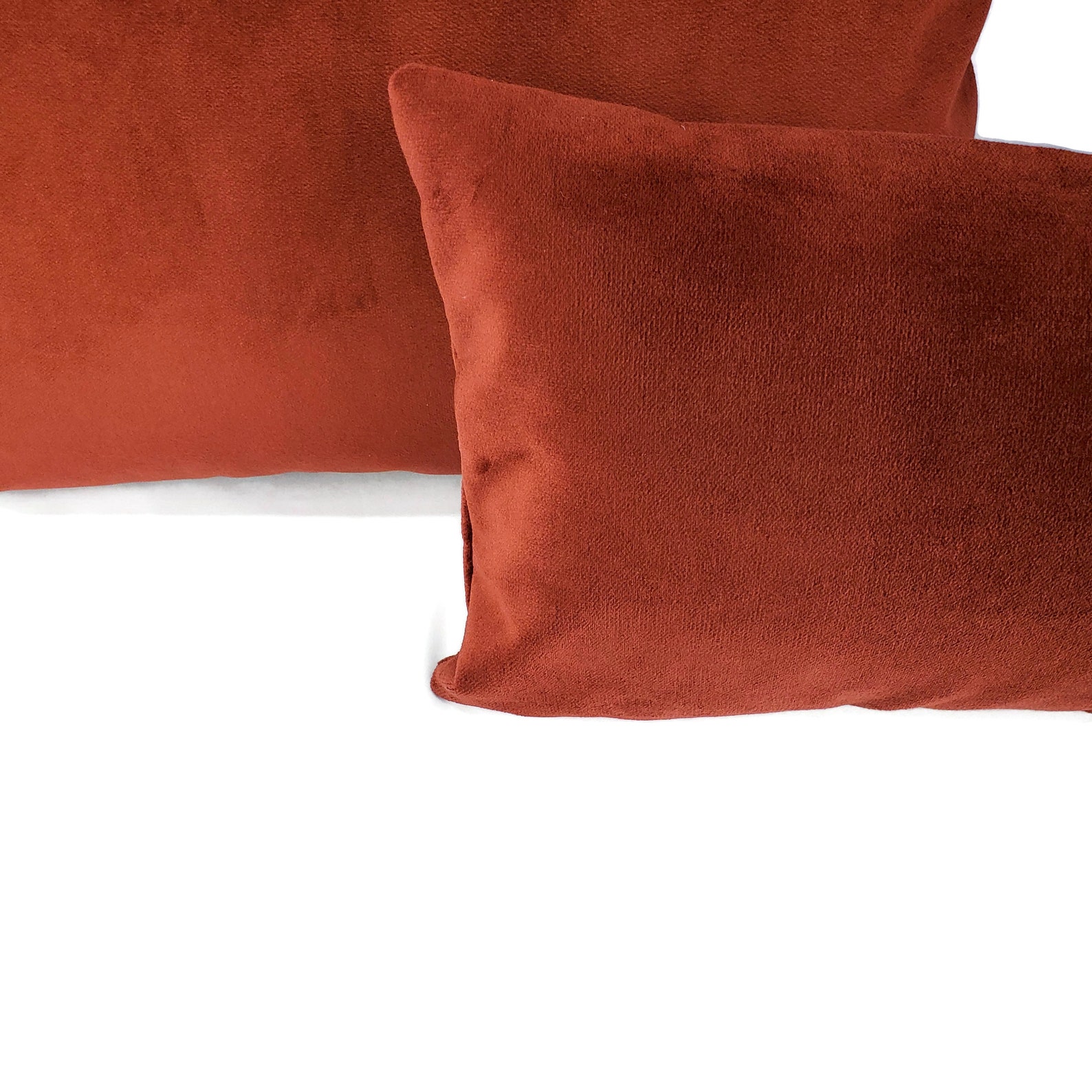 Dark Rust Red Velvet Pillow Cover - 20