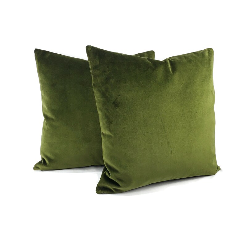 Solid Forest Green Velvet Pillow Cover 20 X 20 Etsy