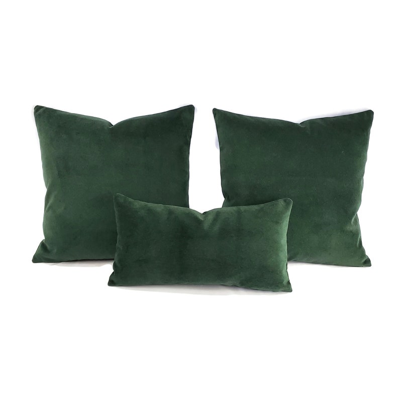 Solid Forest Green Velvet Pillow Cover 20 X 20 Etsy