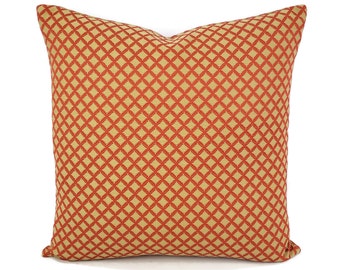 Funda de almohada Ikat roja con diseño de diamante - Pindler Cyrus Cayenne (50 x 50 cm)