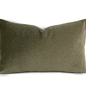 Perennials Big Softy in Bronze Lumbar Pillow Cover - 12" x 20" Solid Taupe Brown Plushy Velvet Outdoor Rectangle Cushion Case