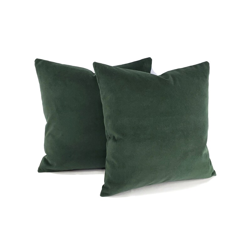 Solid Forest Green Velvet Pillow Cover 20 X 20 Etsy
