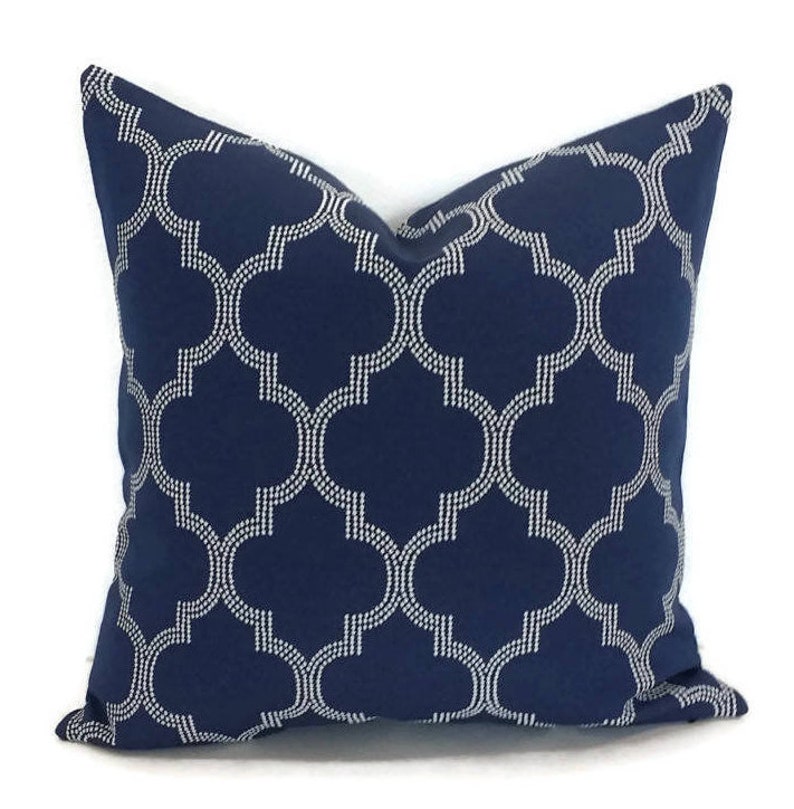Navy Blue Moroccan Trellis Pillow Cover | Etsy