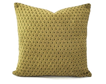 Fabricut Da Vinci in Basil Pillow Cover - 20" x 20" Olive Green Raised Diamond Chenille Accent Cushion Cover