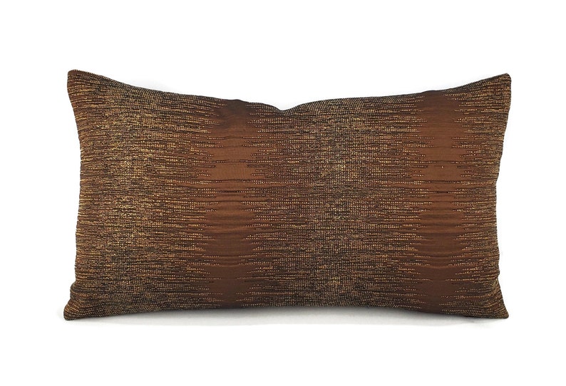 Brown Matelasse Shimmery Stripe Lumbar Pillow Cover 11 Etsy