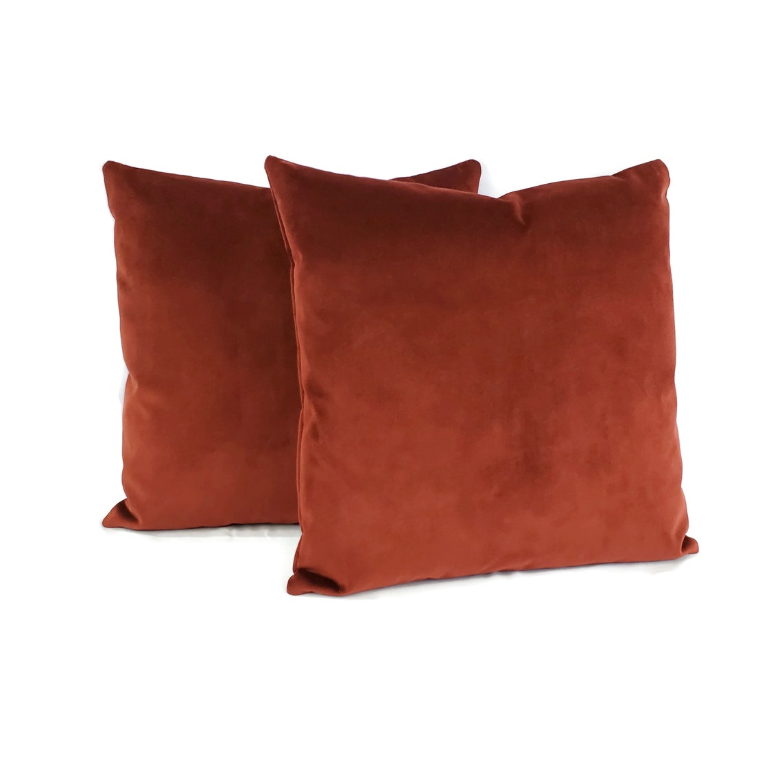 Dark Rust Red Velvet Pillow Cover - 20