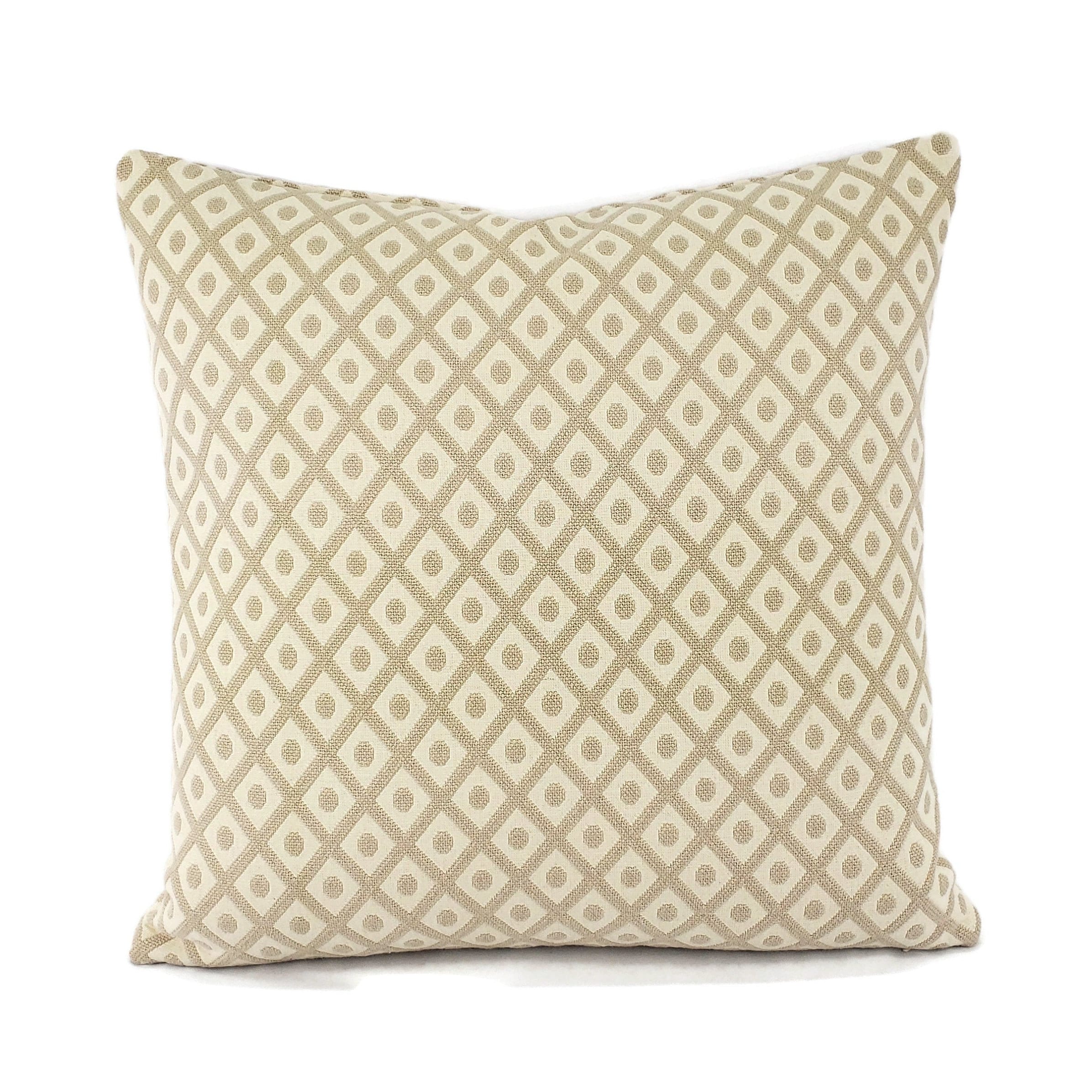 Tan and Ivory Diamond Pattern Pillow Cover 20 X Etsy Canada