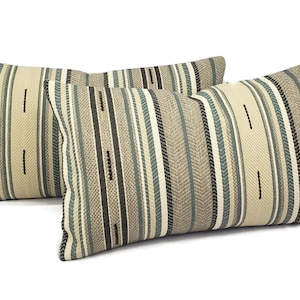 Set of 2 Striped Lumbar Pillow Covers: Southwestern Serape Design