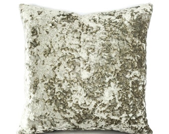 Silver Gray Crushed Velvet Pillow Cover - 19&quot; x 19&quot; Textured Velvet Cushion Case