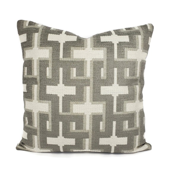 Jim Thompson Langham in Grey Pillow Cover 20 X 20 Gray and White Geometric Woven Textured Cushion Cover Etsy