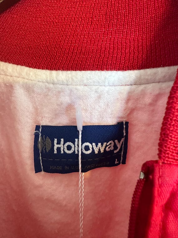 Vintage Holloway Half-Zip Windbreaker Red OLP Softball Sportswear Jacket View 4