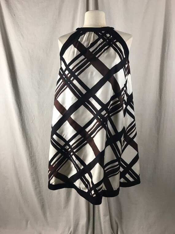 1960s Silk Trapeze Mini Dress Sz M