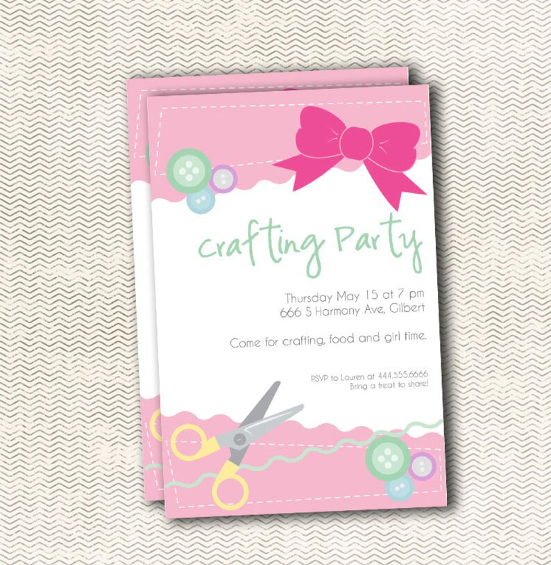 Crafting Party Invitation Etsy