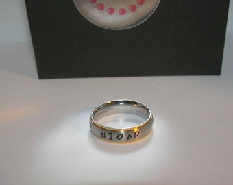 Hand stamped name ring for dad Fathers day gift #1 dad ring custom personalized gift for dad stainless steel rings