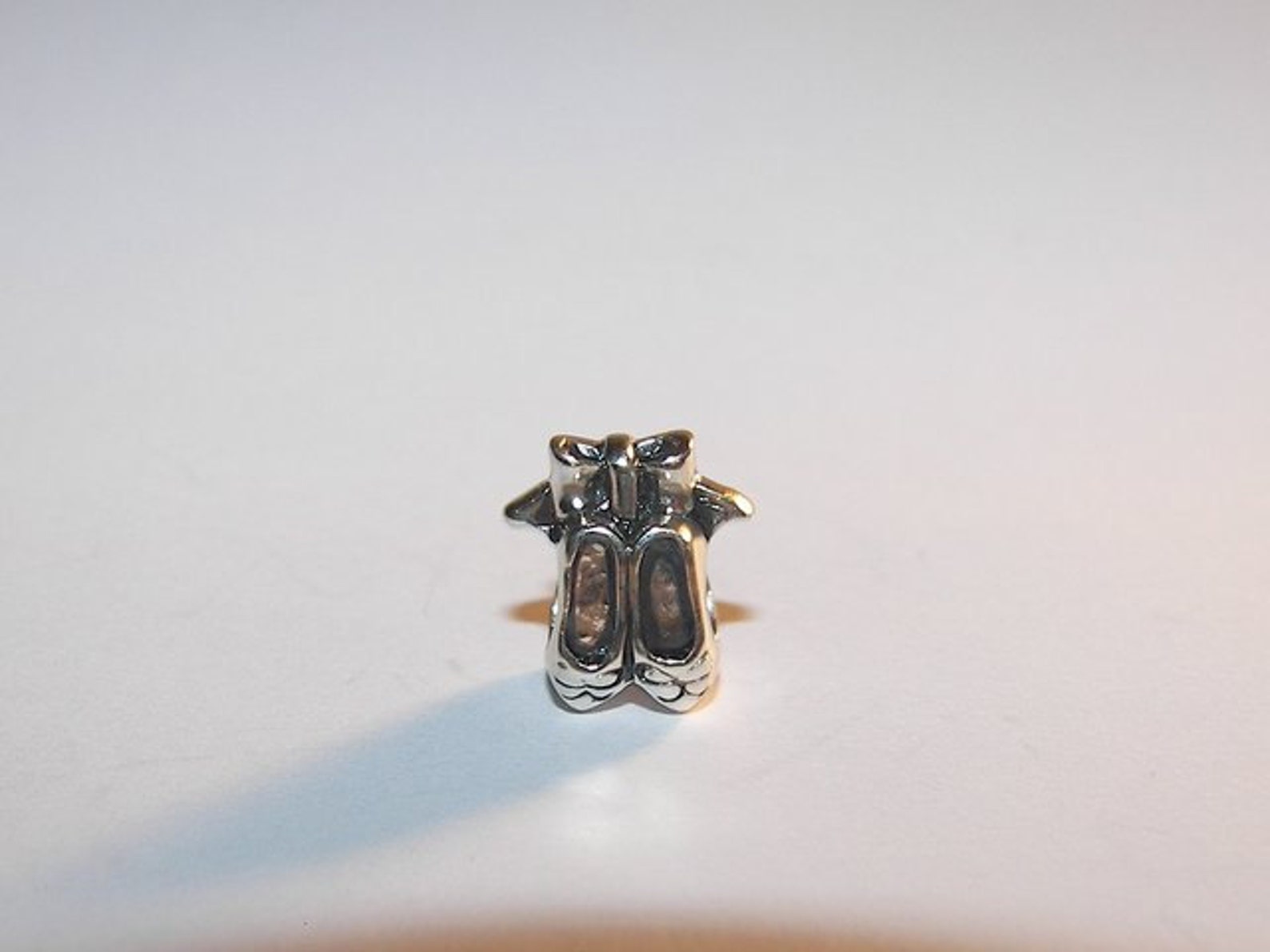 925 sterling silver, ballet shoe charm, european charm , pizza charm, european bead, fits snake chain bracelet