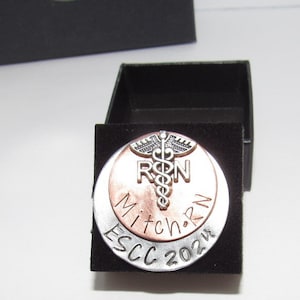 Nursing Graduation Pin, Nurse Pinning Gift LPN or RN, Hand Stamped ...