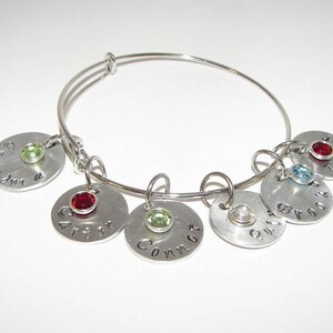 personalized Personalized Mommy Bracelet with kids names and birthstones, Mothers Day Jewelry gift, Mom or Grandma charm Bracelet