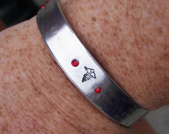 personalized Medical alert bracelet,  custom personalized medical alert cuff bracelet, handstamped jewelry med alert