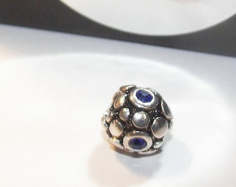 925 sterling silver charm with gem, charms for European charm bracelets, large hole bead charms for snake chain bracelet