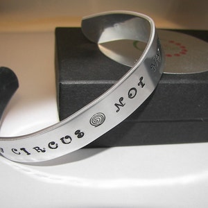 personalized Not my Circus Not my Monkeys, funny hand stamped cuff bracelet, custom hand stamped jewelry , bff gift, secret sister gift