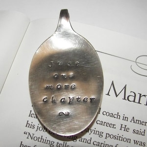 Custom vintage spoon, book mark, hand stamped bookmark, Hand stamped jewelry, custom stamped, personalized, personalized jewelry, old spoon