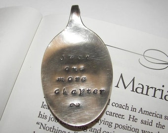 Custom vintage spoon, book mark, hand stamped bookmark, Hand stamped jewelry, custom stamped, personalized, personalized jewelry, old spoon