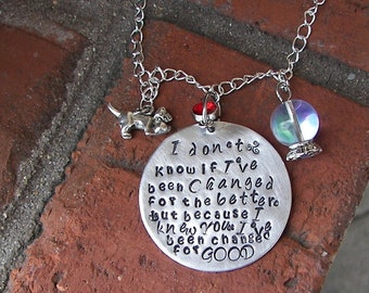 personalized Because I knew you I have been changed, personalized  mothers jewelry , best friend going away gift