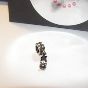 925 sterling silver flip flop sandal charms, beach themed bracelet charms,  European large hole bead charm to  fit snake chain bracelet