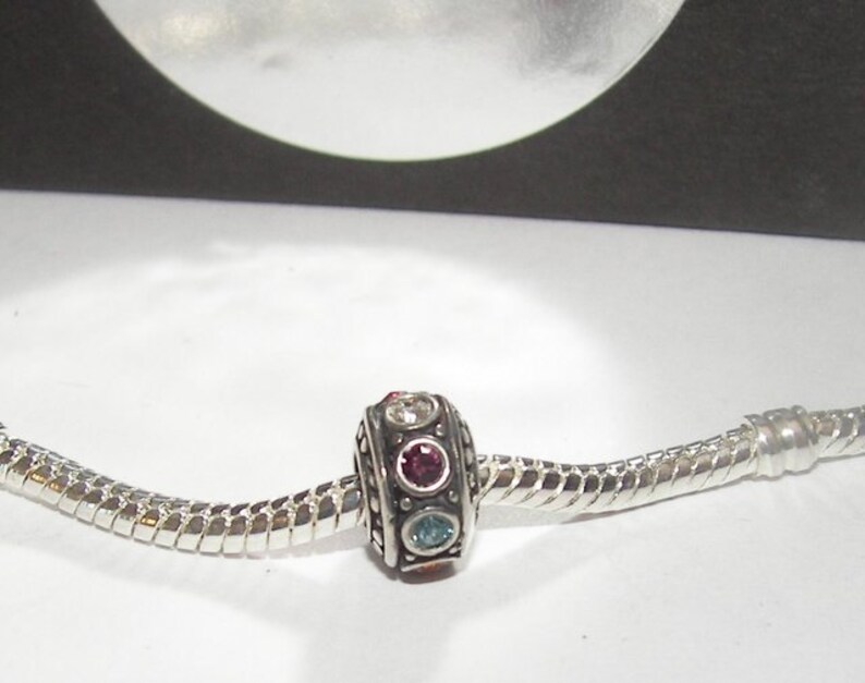 charms charms for European charm bracelets spacer charm 925 sterling silver multi gem charm charms for snake chain bracelet