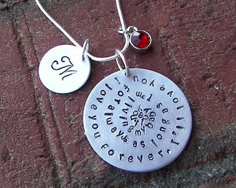 As Long as I am living my baby you'll be personalized jewelry, I'll love you forever and always hand stamped jewelry, kids intial charms