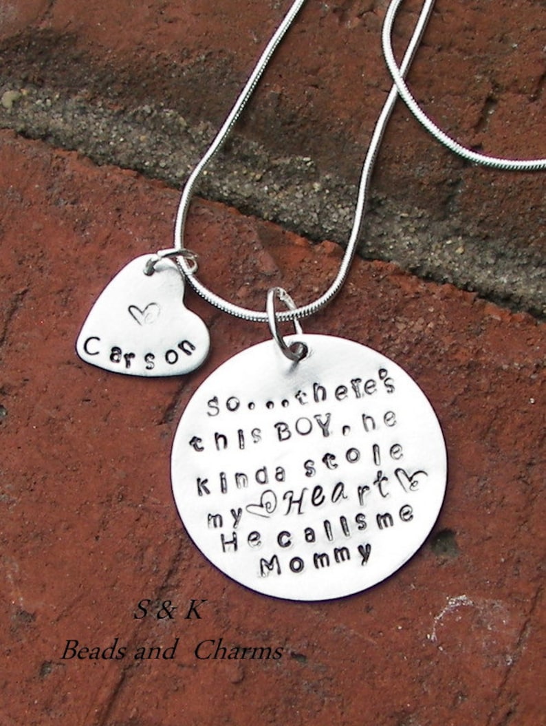 Mommy Necklace Boy Mom Gift Mother Son Jewelry Mother Etsy