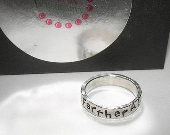 personalized personalized pewter ring, custom hand stamped jewelry,  mens dad ring handstamped jewelry