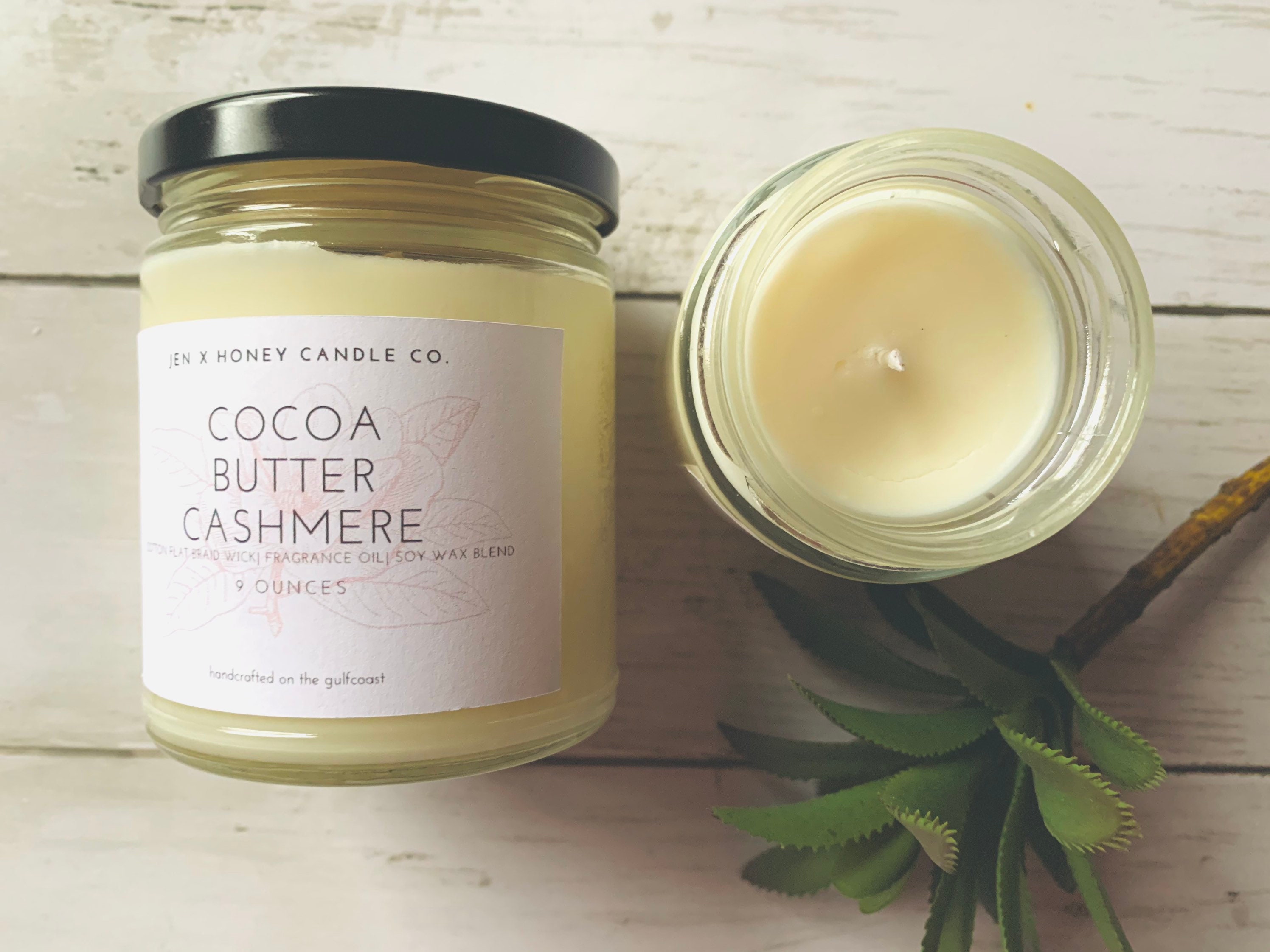 Cocoa Butter Cashmere Soy Wax Candle Clear Jar Candle Cocoa Etsy