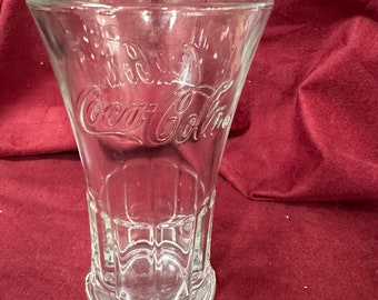 Coca Cola Fluted Glass Libbey Vintage Drinking Soda Glass Advertisment