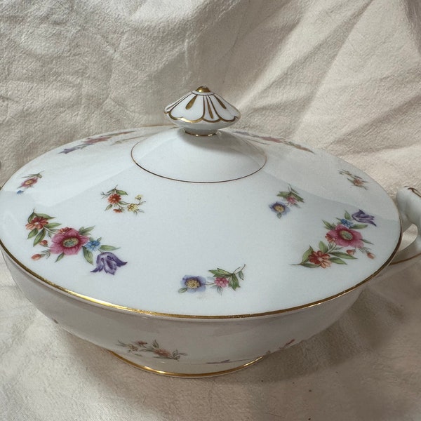 Vintage Sango China Floradel Covered Serving Dish Made In Occupied Japan