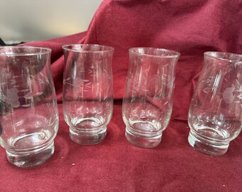 Princess house Heritage Crystal etched 5 inch glasses in original box