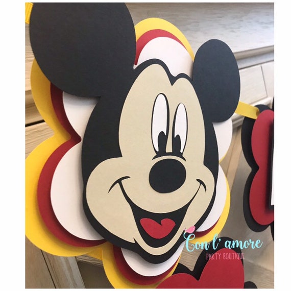Mickey mouse birthday banner, decorations, name banner, mickey I am 1 banner, mickey mouse birthday banner, mickey mouse clubhouse Il_570xn