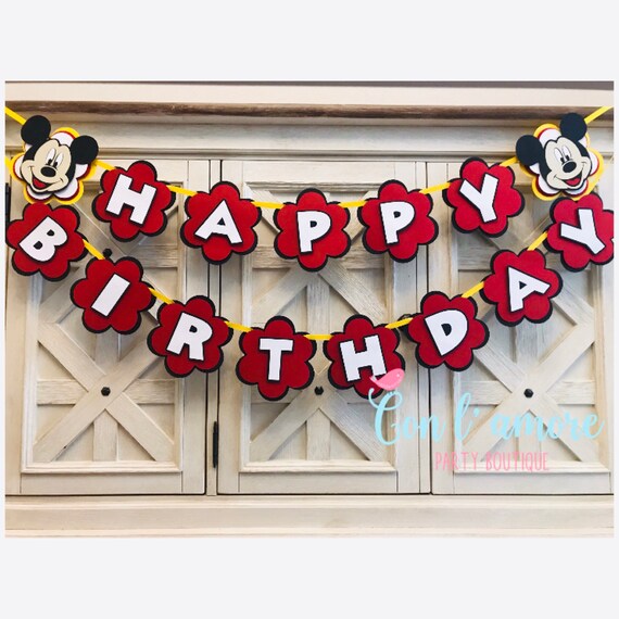 Mickey mouse birthday banner, decorations, name banner, mickey I am 1 banner, mickey mouse birthday banner, mickey mouse clubhouse Il_570xn