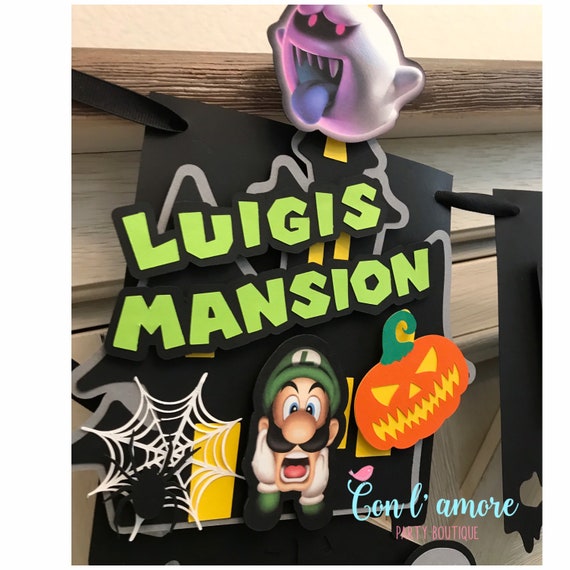 Luigi’s mansion 3 birthday party banner, luigi banner, luigis mansion Il_570xn
