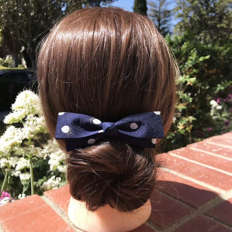 Navy Hair Bow Hair Bows for Women Adult Hair Bows Bow Etsy