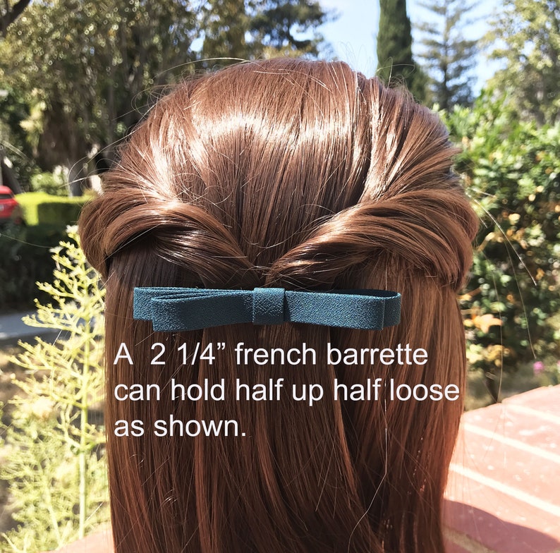 Navy Blue Hair Bow Hair Bows for Women Thick Hair Barrette Etsy