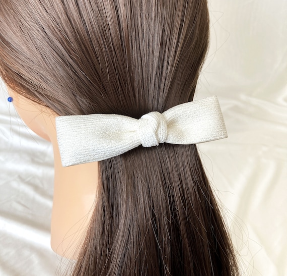 White Hair Bow Thick Hair Barrette Hair Bows for Women - Etsy White Hair Bow Thick Hair Barrette Hair Bows for Women - Etsy