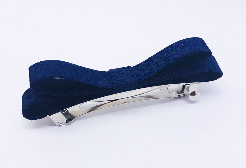 blue hair bow barrette