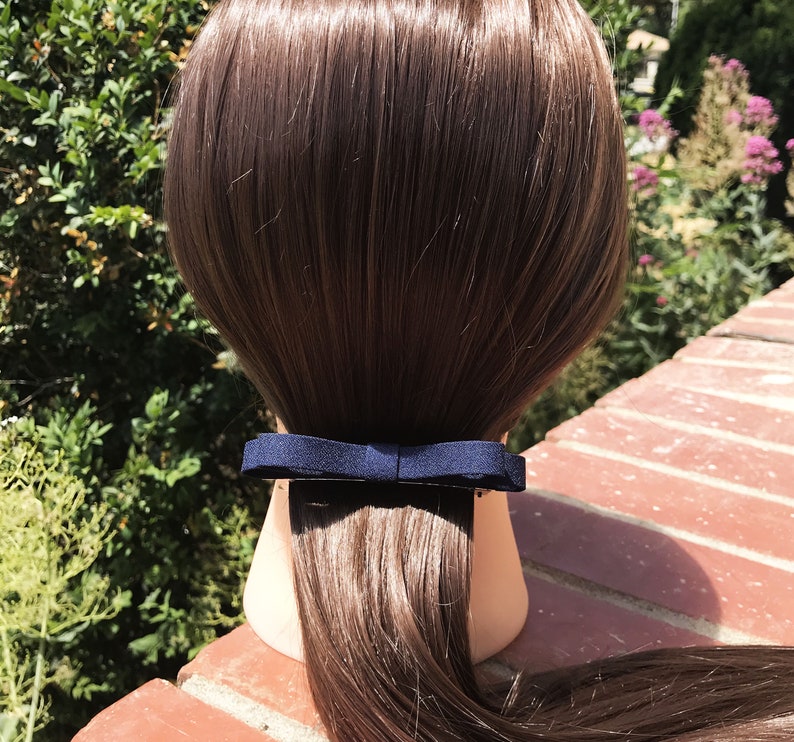Navy Blue Hair Bow Hair Bows for Women Thick Hair Barrette Etsy