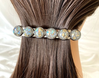 Hair clip for women, Gray bling hair jewelry, Galaxy barrettes, Hair jewels for thick hair, Women barrettes, Boho hair pins