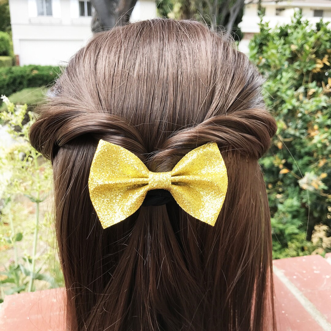 Yellow Hair Bow Gold Hair Bow Yellow Gold Bow Kids Bow Etsy