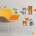 Forest Animals Fabric Wall Decals Set Of 9 - Removable & Reusable Wall Stickers For Kids Rooms