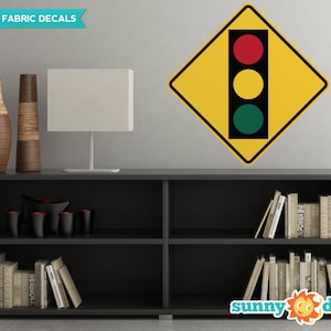 Traffic Light Sign Fabric Wall Decal - Traffic and Street Signs - 3 Sizes Available - Non-Toxic, Reusable, Repositionable - Sunny Decals