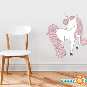 Unicorn Fabric Wall Decal - Hand Drawn Unicorn Magic Peel and Stick Wall Decor, Horse and Pegasus Decoration, Children&#39;s Room Nursery  …